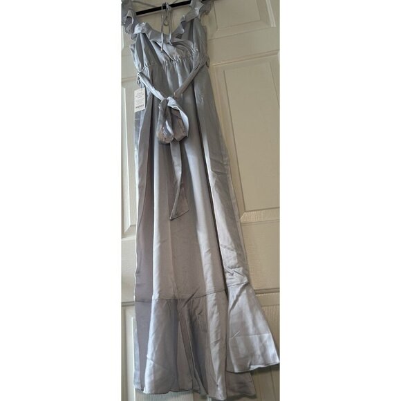 NEW Show Me Your Mumu Womens Samantha Ruffled A Line Wrap Dress Silver Luxe XS - Picture 15 of 16